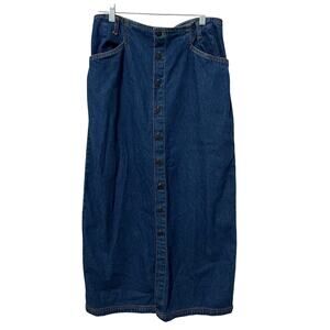 Bill Blast Jean Skirt Women’s Sz 10 Button Down Elastic Waist Straight